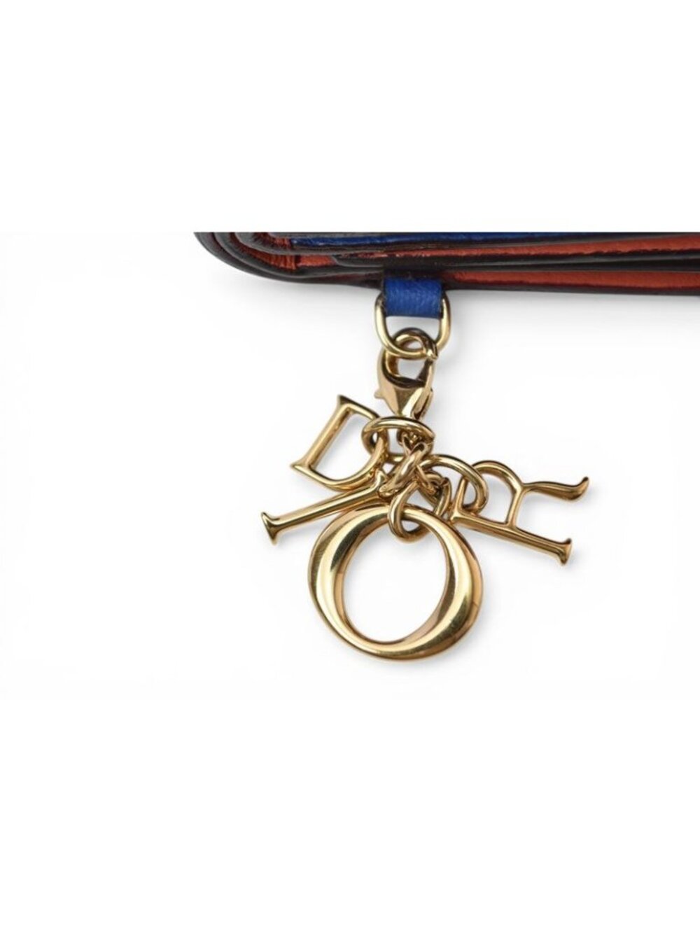 Dior Wallet Trifold Vintage Mini Diorissimo Bicolor Blue Coral Pink Charm - Picture 15 of 16